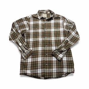 Men's Red Head Brand Co. Plaid Flannel Shirt Size M Brown Green White